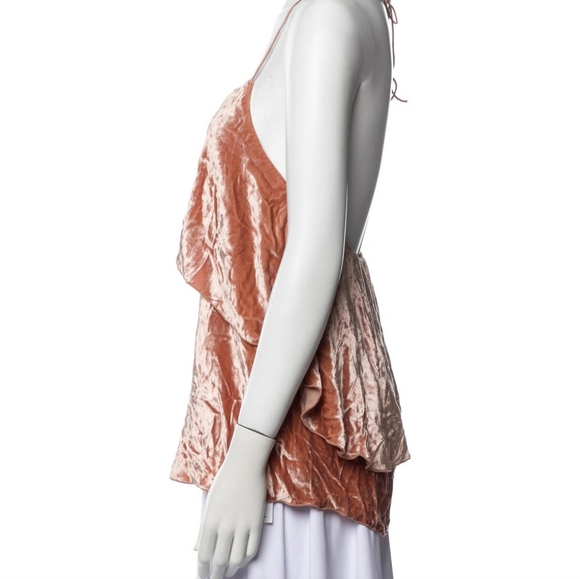 Alice & Olivia Women's Small Marybeth Halter Velvet Tank Silk-Blend New Tags - Picture 5 of 5